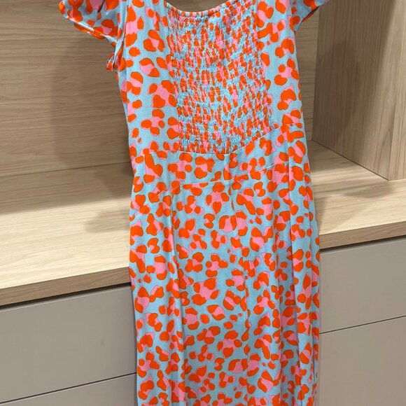 Diane von Furstenberg DVF | Elena Leopard-Print Crepe Midi Dress | Size 10 - Picture 6 of 8